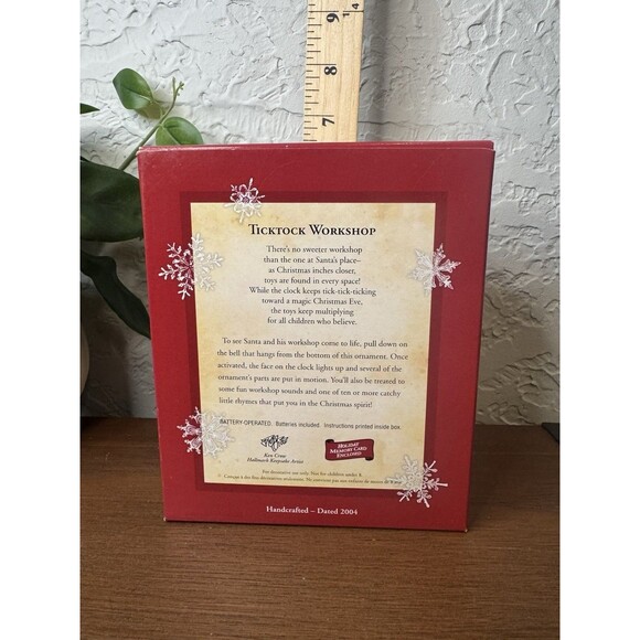 Christmas Ornament Hallmark Tick Tock Workshop Pull String Motion Cuckoo Clock - Picture 2 of 4